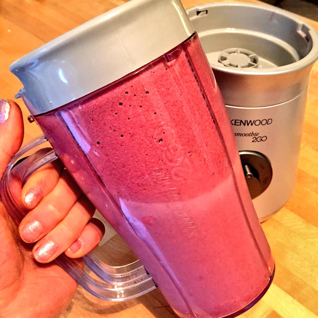 hebeburton's tweet photo. The most delicious smoothie I've ever made😍 Banana Beet &amp; Raspberry, packed with alllll the good stuff! #smoothie2Go http://t.co/fWBGIOYilk