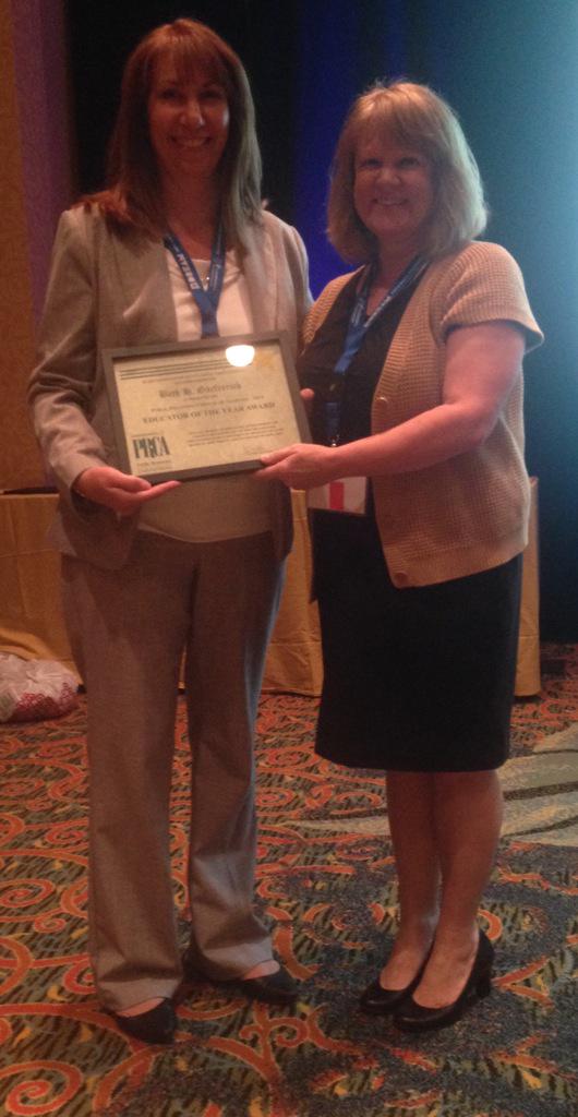 UNA_PR's tweet photo. Congratulations to advisor Beth Garfrerick on being awarded PRCA educator of the year. #myUNA #PRCADream @unaprprof http://t.co/VOnHgi67cp