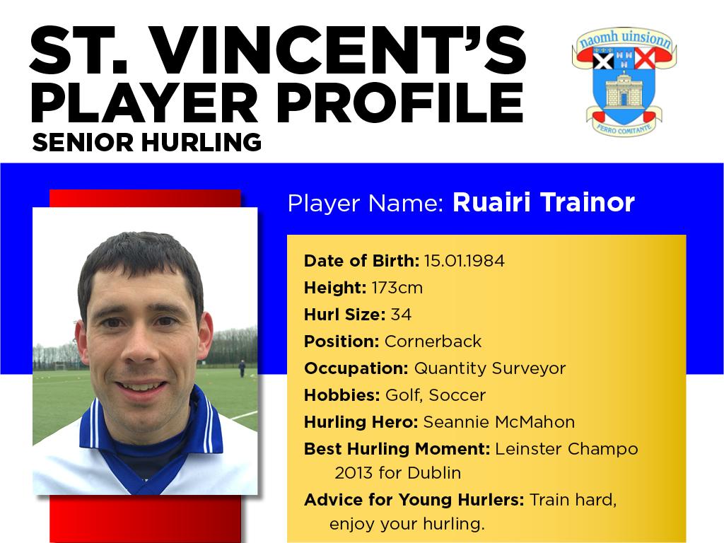 StVincentsGAA1's tweet photo. The final Senior Hurling Player Profile (for the time being) is...cornerback Ruairi Trainor #VinsWithSticks http://t.co/9VDhXYLlXd