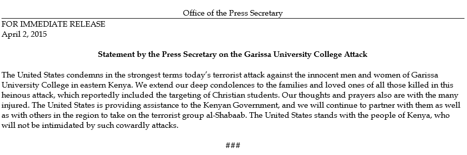 We extend our deep condolences to the families and loved ones of all those killed in this heinous attack in #Kenya