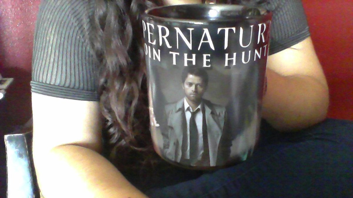 AddieRoseCrow's tweet photo. When the going gets rough, that's when I need my favorite coffee mug. @mishacollins #SPNFamily #Castiel #Coffee http://t.co/eAqG0T8mZa