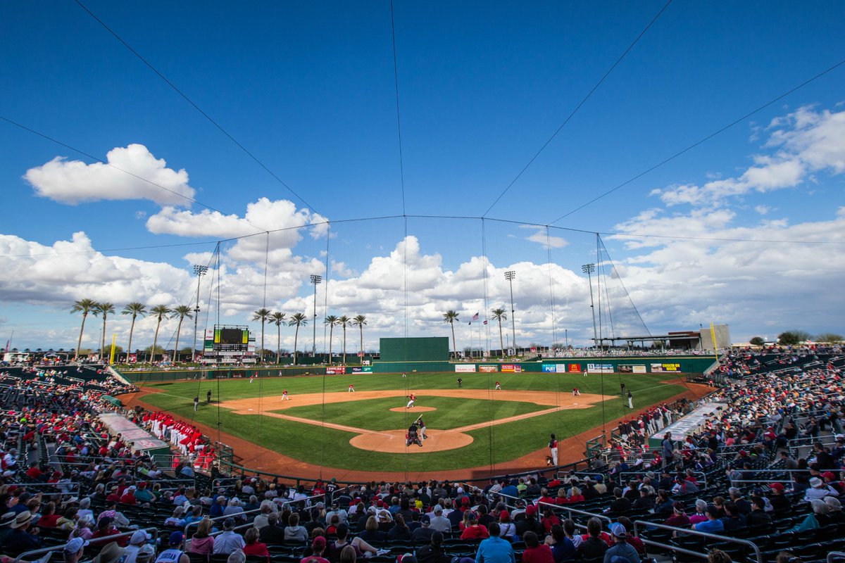 Reds's tweet photo. We're tied after 4 at @GoodyearBP, 1-1. Let's Go Reds! #RedsSpring http://t.co/wMrJGc4Kgx