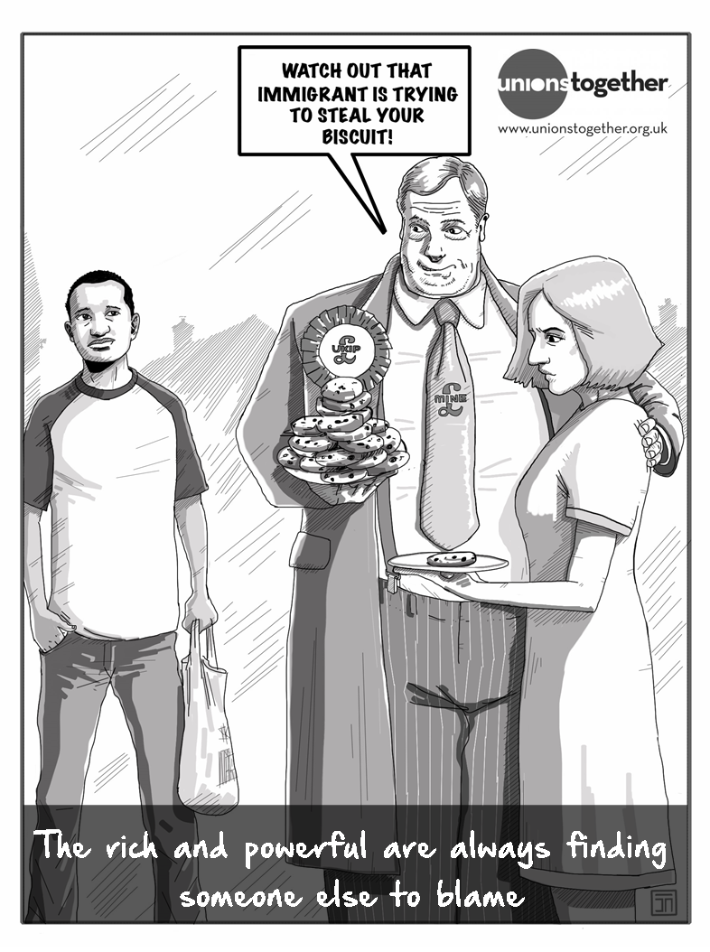 labourunionsuk's tweet image. Farage playing that age-old immigration game of the powerful - blame 'outsiders'. Disgrace #NotNigel #leadersdebate