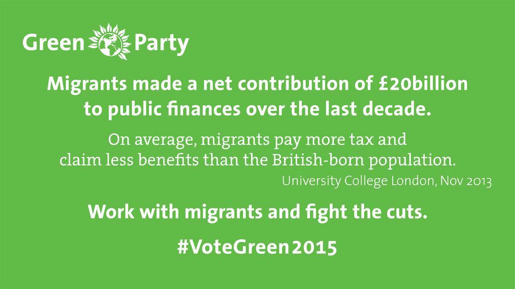 BathNESGreens's tweet photo. Migrants made a net contribution of £20bn to public finances over the last decade #leadersdebate http://t.co/YlzyH1CtVd