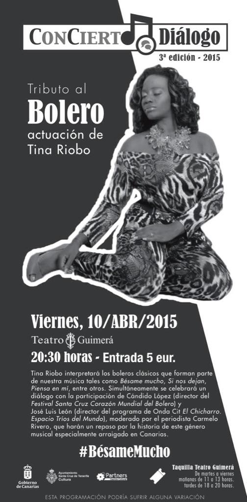 cuchijarque's tweet photo. El 10 abril recomiendo tributo al bolero con @TinaRioboLaVoz un repaso x los mejores boleros d la hist. #BésameMucho http://t.co/w8Srmf8xrj