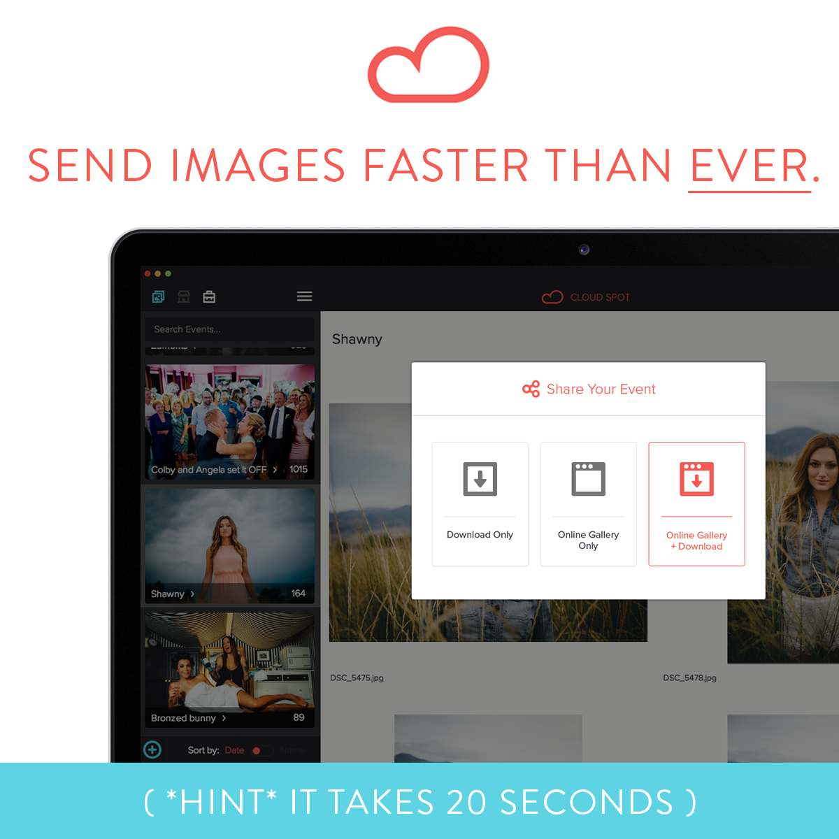 CloudSpot_io's tweet photo. Sending 1, 10, or 1000 images takes SECONDS...seriously. Give it a try at http://t.co/aNTU7C1FGi #cloudspot http://t.co/kYkj6ceu3X
