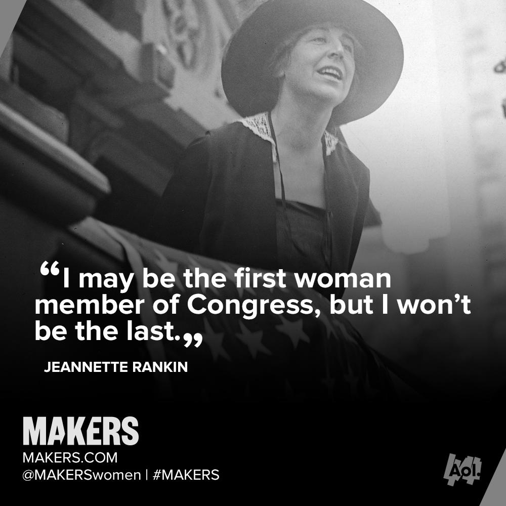 On this day in history, Jeannette Rankin, the first woman member of Congress, took office: aol.it/1xYp8Gx