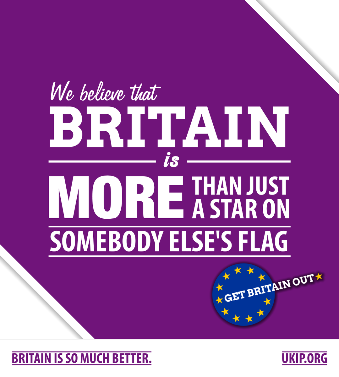 UKIP's tweet photo. We believe Britain is more than a star on somebody else's flag. #leadersdebate @MarkReckless http://t.co/S5WYjxgkdG