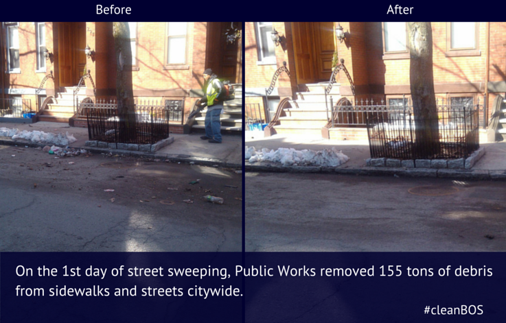 We're working hard to clean #Boston after this historic winter.