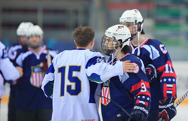 usahockey's tweet photo. Team USA competes for bronze at the 18th Winter Deaflympics on Sunday: http://t.co/fXAoxwzFYO #deaflympics2015 http://t.co/dOJLrgXFUD