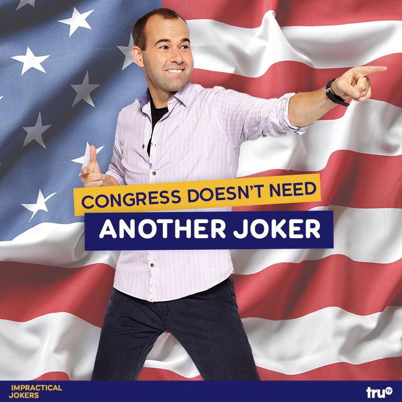 truTV's tweet image. He may not be your congressman, but he'll still be on your tv tonight. All NEW @truTVjokers tonight 10/9C