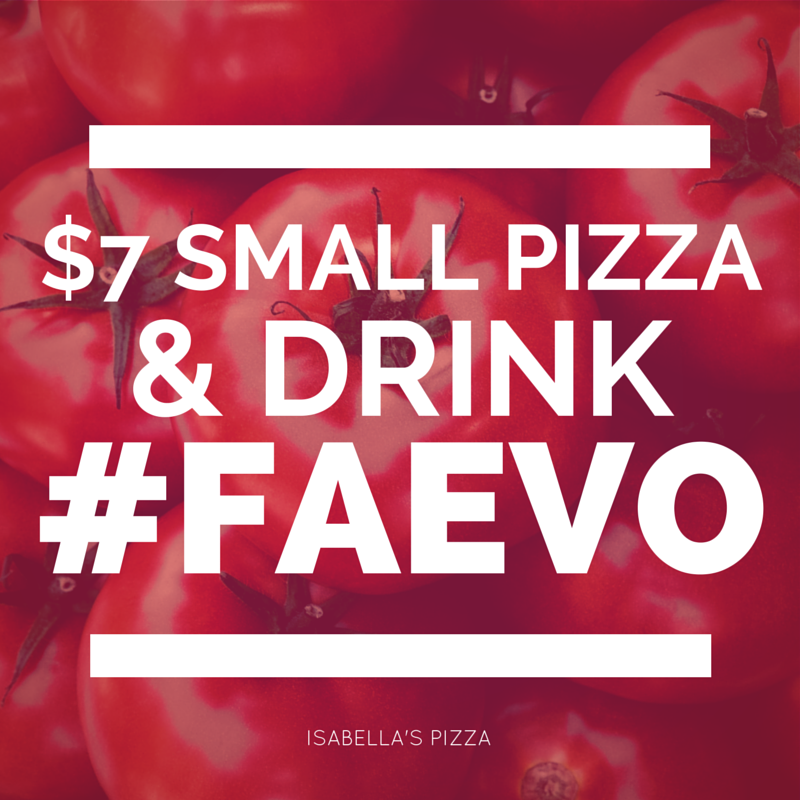 Who doesn't love pizza? Check out Isabella's $7 pizza and drink deal! buff.ly/1Fdocms