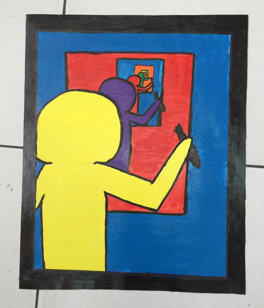 jeffbonazzo's tweet photo. Keith Haring inspired art in Grade 7. Looking fab! #aismsrocks http://t.co/Xt9eXIWNZk