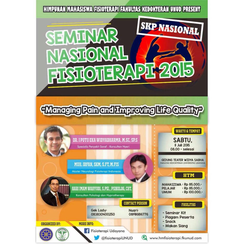 mesophryon's tweet photo. @acara_bali Seminar Nasional HM Fisioterapi FK Unud @fisioterapiUNUD http://t.co/R044yBP6eo”