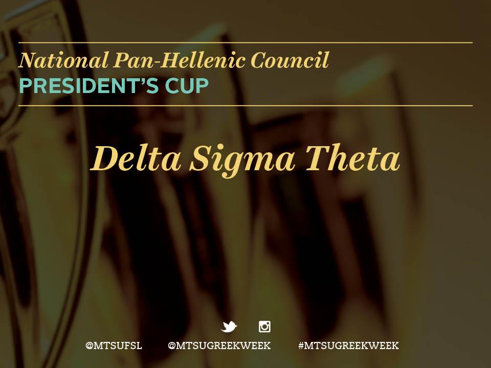 MTSUGreekWeek's tweet photo. Congratulations to the NPHC President's Cup recipient: @MTSU_Deltas http://t.co/TLsmp2VELc