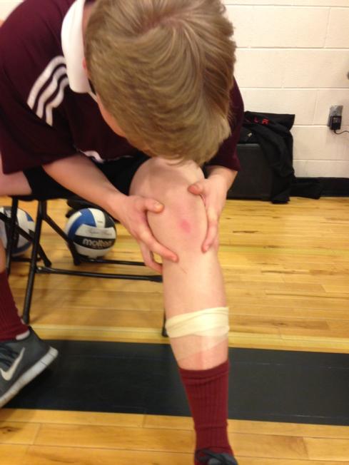 fca_men's tweet photo. Matt Merker rips scab off while putting on sock. Game time decision. #PrayForCockroach http://t.co/IIOtYHsa8I