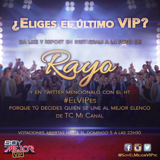 tcsoyelmejor's tweet photo. ¿#ElVIPEs? Tú tienes la oportunidad de elegir al 14avo MEJOR de @SoyElMejorVIPTC. ¡Vota en Instagram por tu favorito! http://t.co/fQcBeN8fI9