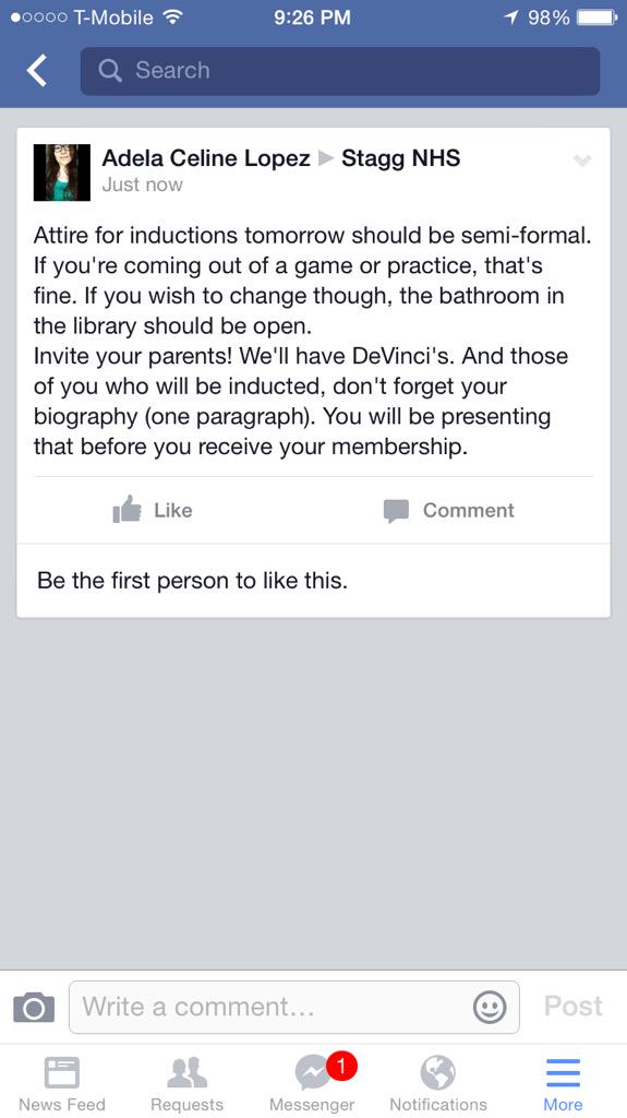 StaggNHS's tweet image. Post from the Facebook page. Don't forget that Inductions is tomorrow.