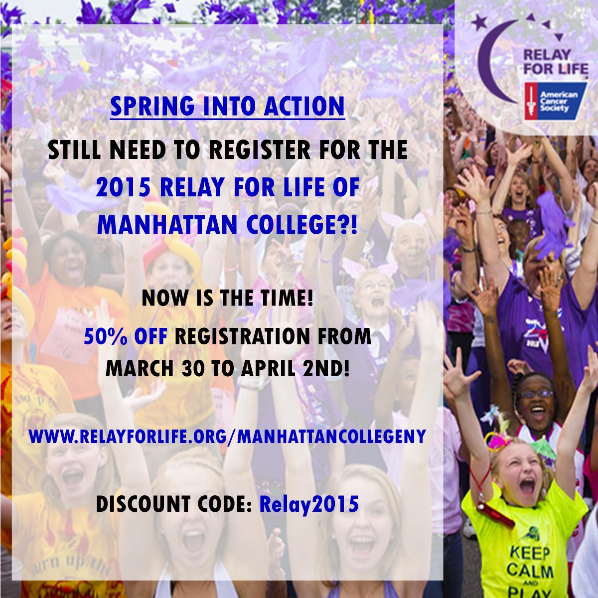 MCRelay's tweet photo. about one hour left to get 50% off on your relay registration! http://t.co/YPKrdADuv7