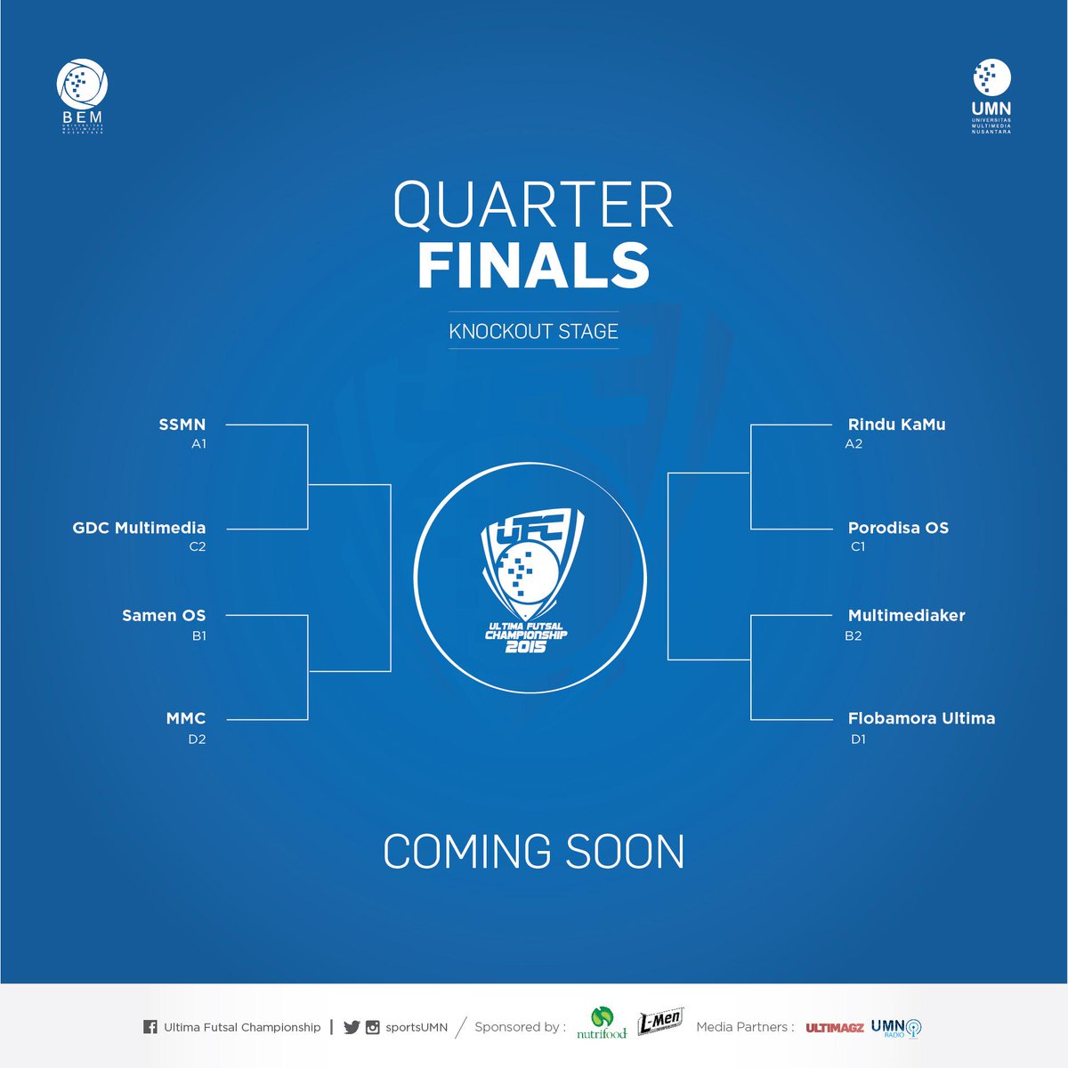 INILAH bagan pertandingan KNOCKOUT UFC 2015 kami ucapkan SELAMAT untuk kedelapan tim yang lolos :D