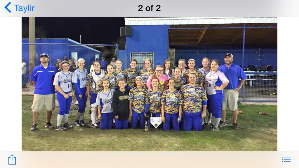 ladyndnsoftball's tweet photo. Lady Indians Hammon Tournament Champions!!!! http://t.co/ifq93FHiio