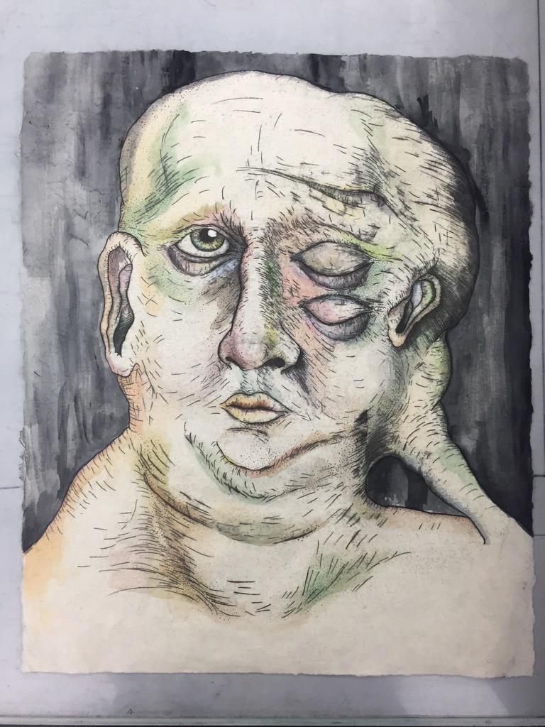 brett_kuck's tweet photo. Silly hand colored trace #monotype http://t.co/ilihUmI4st