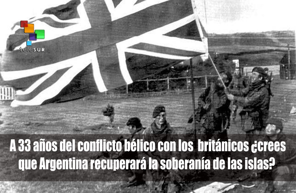 teleSURtv's tweet photo. #MalvinasArgentinas | A 33 años del conflicto bélico ¿crees que Argentina recuperará la soberanía de las islas? http://t.co/2F1E5mnH5X