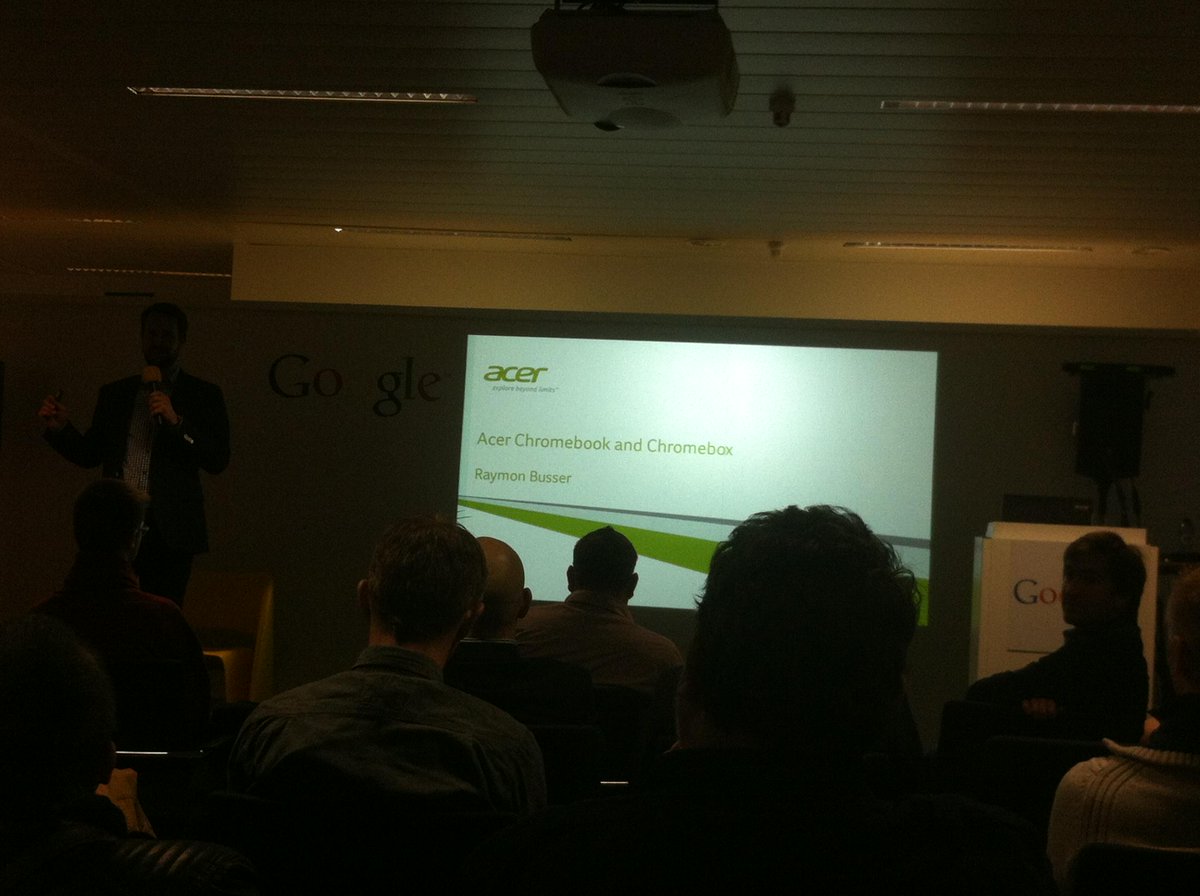 EduCornerBVBA's tweet photo. Raymon Busser from @Acer talking at #chromeworld2015 #Googleplex #Brussels #EduCorner http://t.co/yLrR6CfTHY