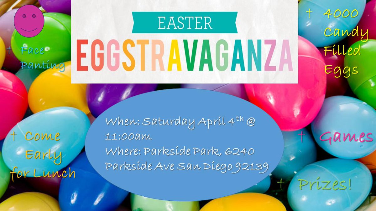 HopeChurchSB's tweet photo. Come &amp; Join Us for Our Annual Easter Eggstravaganza this Saturday @ 11am. Eggs, Candy, Face Painting and much more! http://t.co/8Qp9E1HY7Z