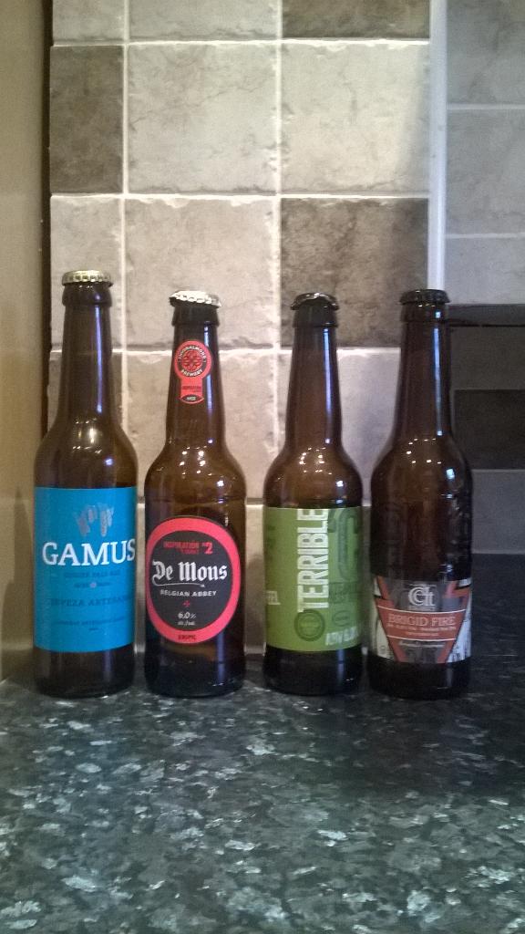 lezford's tweet photo. @Beer52HQ Thursday nights drinks #Gamus @CeltBeers @Edenbreweryltd @InveralmondBeer De Mons triumphs #HappyEaster http://t.co/YEBvJRYDRw