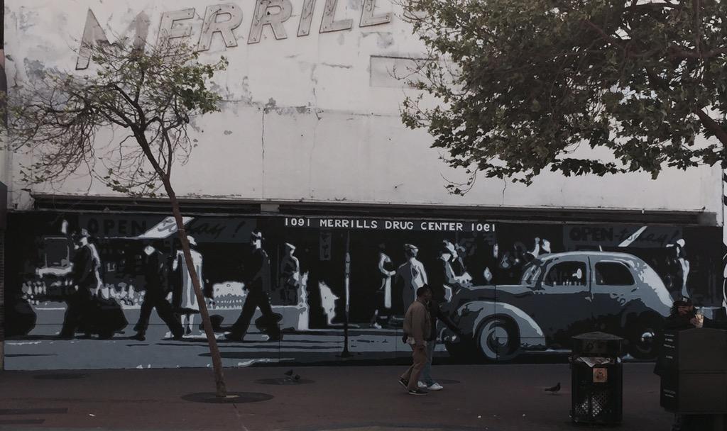 richardperri's tweet photo. Bringing Merrill's back to the present my latest mural in MIDMA.1091 Market St. at 7th Check it out http://t.co/eDfb0hbWcz