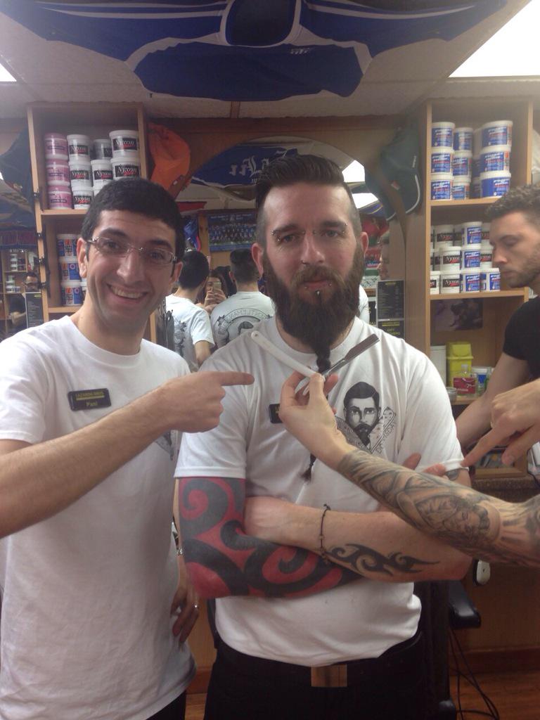 LazarouBros's tweet photo. @DoomsdayCo @ktlcyprus @AndrosLazarou @dimitriskoupis #barber #newuniform #lazarou #doomsdayco #goodfriday #mens http://t.co/gvox2SEq2M