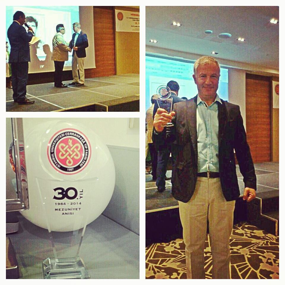 Kurucumuz Dr. Levent Turbedar gectigimiz gunlrde #CerrahpasaTipFakultesi nden mezuniyetinin 30.yili anisina ödül aldi