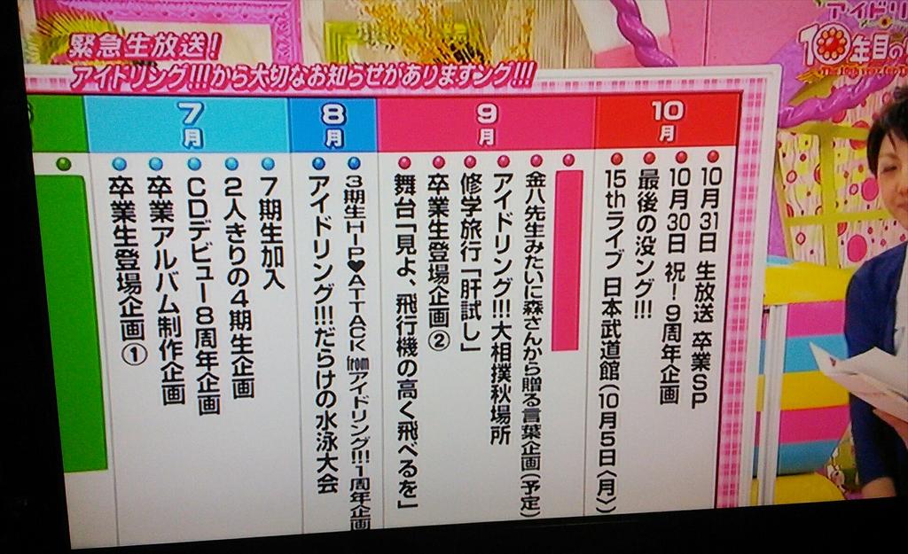 甲魂 على تويتر 今後の主なスケジュール あくまでも予定 ７期生加入 卒業生登場企画 出演者未定 15thライブ開催 10月5日 月 日本武道館 アイドリング 大相撲秋場所 修学旅行 肝試し あさひ刈り上げ かも Idoling Http T Co 9vzcnar8t4