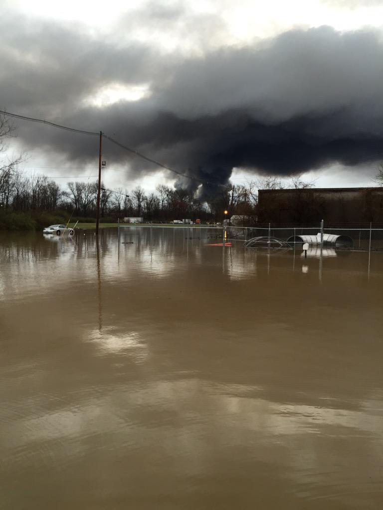 Louisville is both flooding and on fire