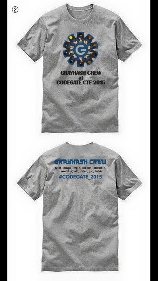 beist's tweet image. #grayhash #codegate #ctf blah blah blah, anyway our crew t-shirt!