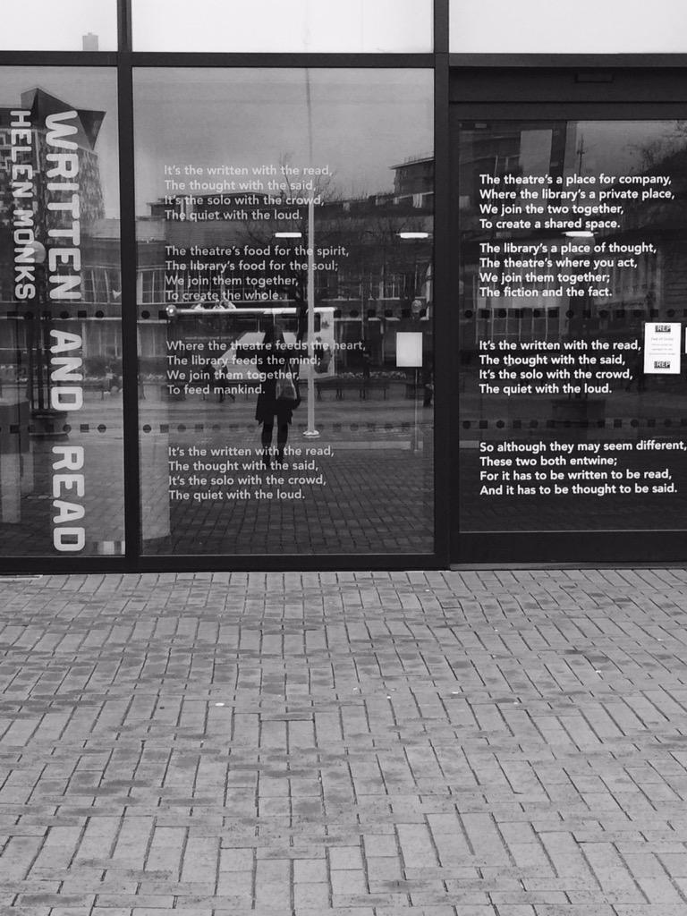 CVGG's tweet photo. Look what we happened upon at @BirminghamRep. Our Helen Monks is published on a wall! @Helen_Monks #WrittenandRead http://t.co/VQkrBf2hwo