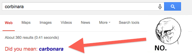 I wish Google would stop pretending <a href="/ChevyLovingJock/">Corbin McGregor</a> &amp; I are a pasta dish. We're a couple! And entirely inedible! XD