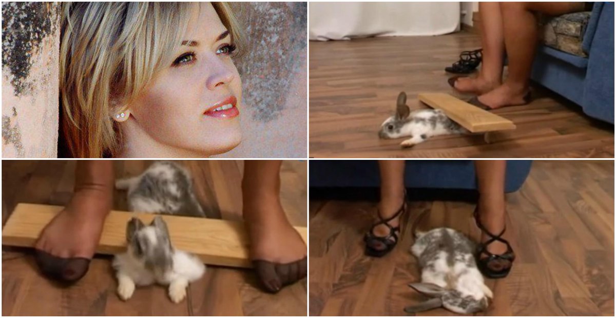 #Moscow Woman Destroyed Live Rabbit By Crushing Him With Her Feet! 