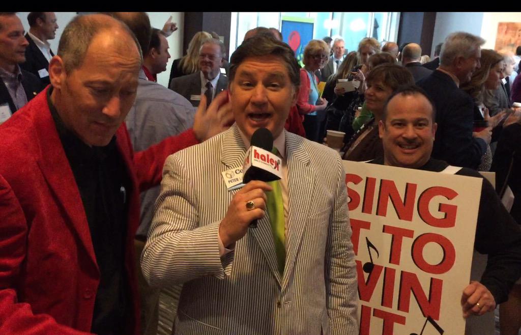 billsimmonsrva's tweet photo. Sounding great Peter! @JustAskPeter singing #HaleyHasIt @RetailMerchants #FirstFriday breakfast http://t.co/9lg5cFyXhu