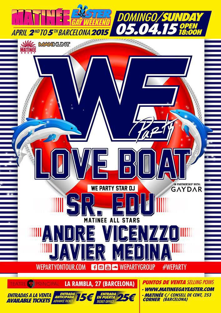wepartygroup's tweet photo. Our sailors and captain @DjSrEdu will be at #MatineeEasterGayWeekend by with @andrevicenzzo & @JavierMedinaDJ http://t.co/JqStVA4vfP
