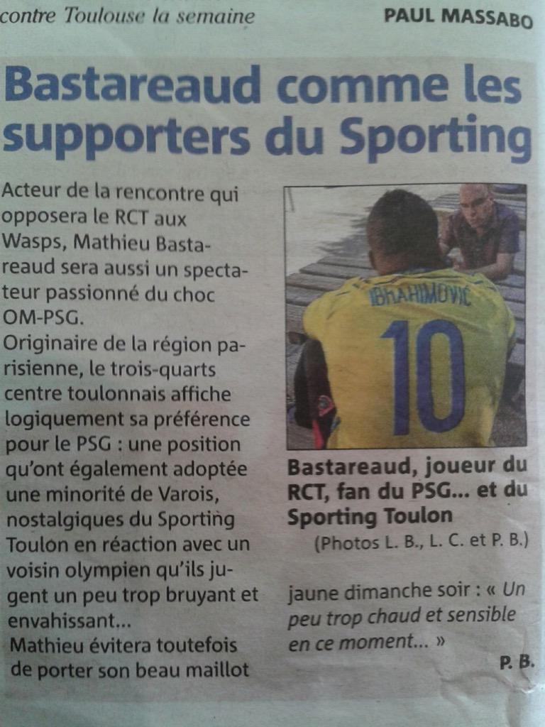 sportingtoulon's tweet photo. On apprend aujourd'hui que Mathieu Bastareaud est supporter du Sporting Toulon 🔶🔷 @BastaOfficiel http://t.co/jPSQLp85pH