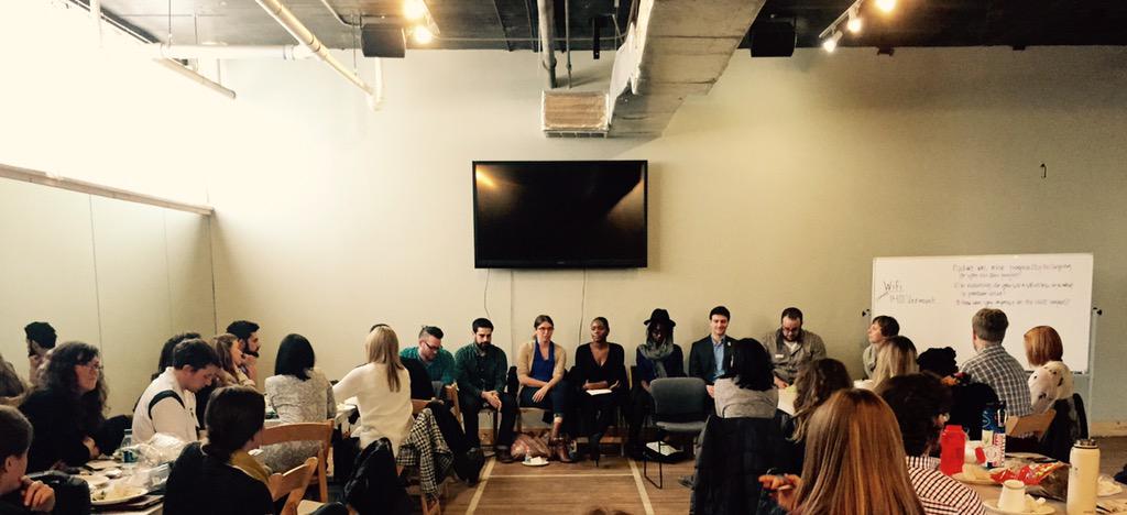 ChallengeDet's tweet photo. Alumni fellows share heir experiences, advice and reflections at leadership Friday today! http://t.co/JaCJNxTV2T