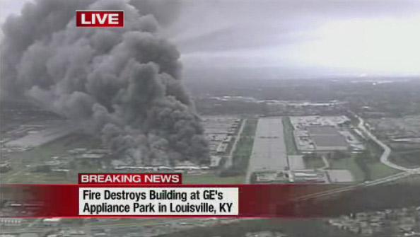 Photo: fire consumes ge plant in louisville, kentucky. - 0