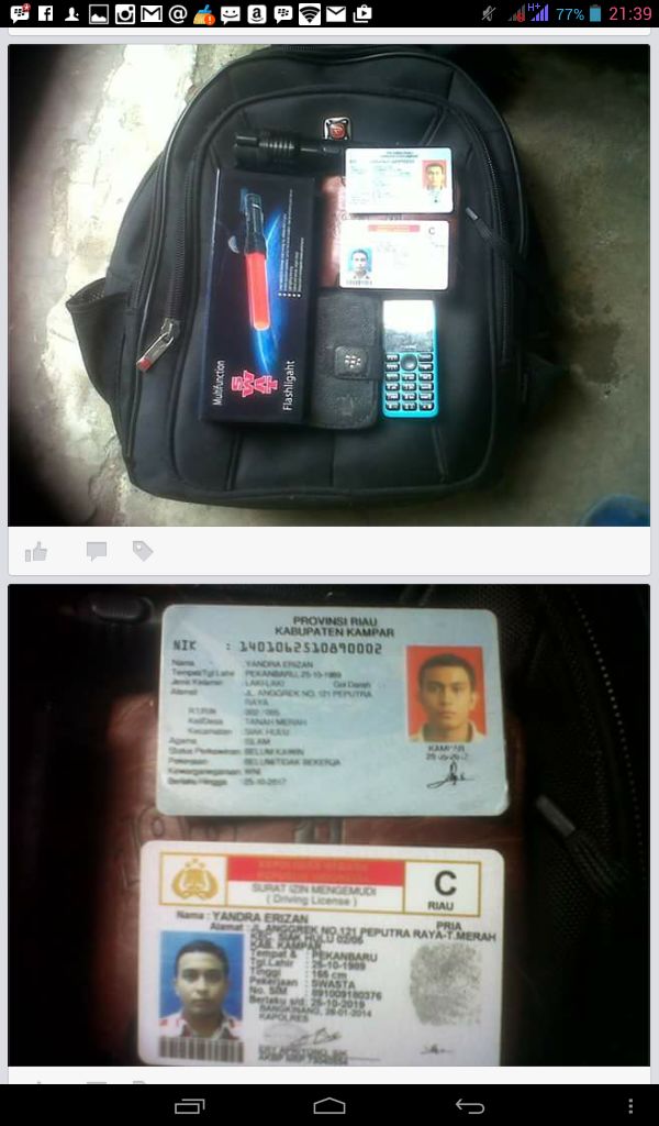 Info kecelakaan via <a href="/info_DURI/">infoduri</a>: korban kecelakaan tanpa nomor telp. keluarga an. Yandra Erizan di lintas PKU Duri