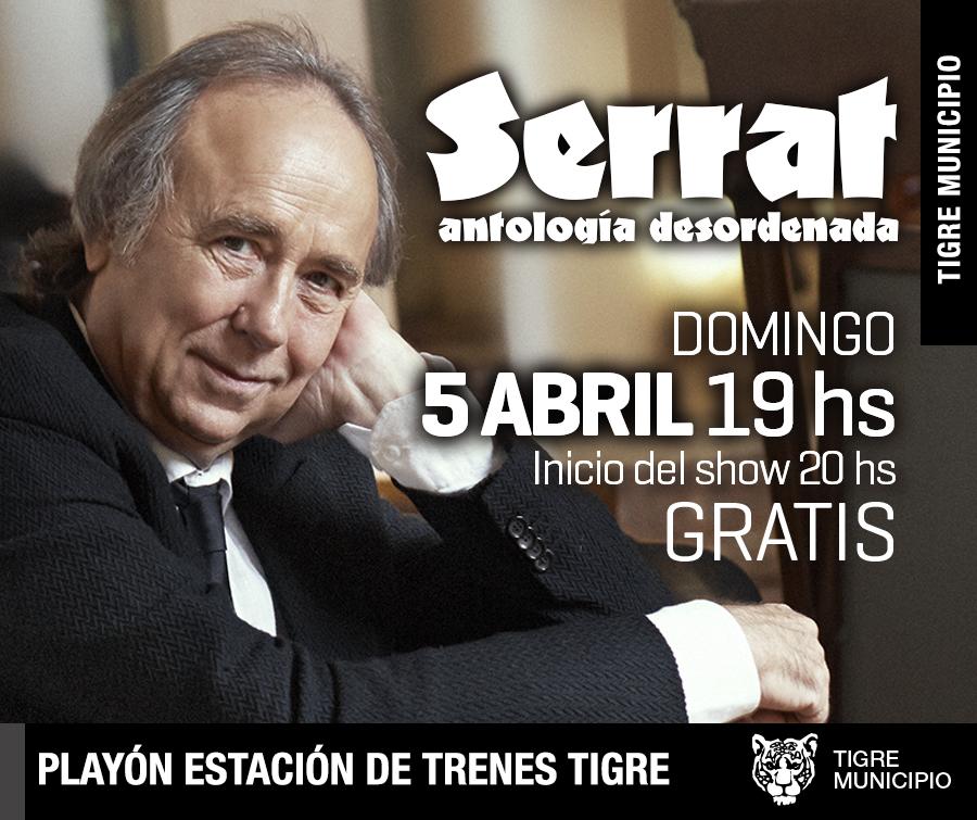 MunicipioTigre's tweet image. No te pierdas este domingo 5 de abril a las 19 hs el show de #JoanMSerrat