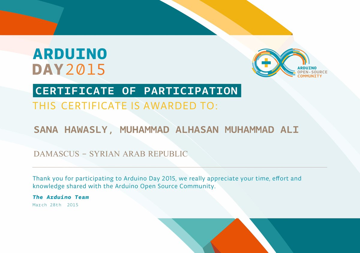 sanahawasly's tweet image. Thanks @arduino  ! @mbanzi 
#ArduinoD15
#يوم_الأردوينو_دمشق