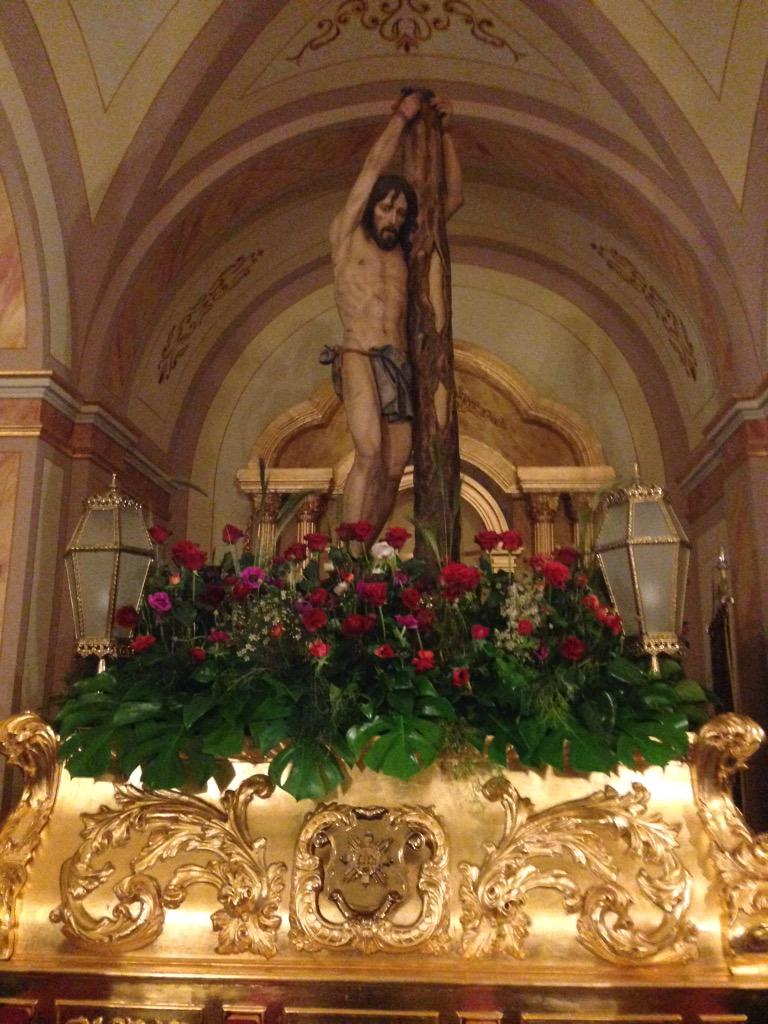 Ya descansa en la iglesia hasta el año que viene el Stmo. Cristo de la Fragelación. Esta noche Sta. María Salome