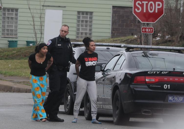 2 females and 1male taken into custody at 690 Addison in WashPa.