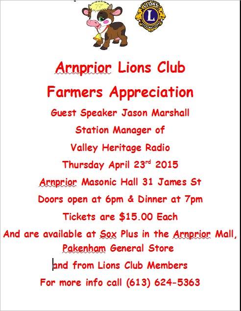 Join us for this year's Farmers Appreciation Night on April 23rd. View the attached poster for details.